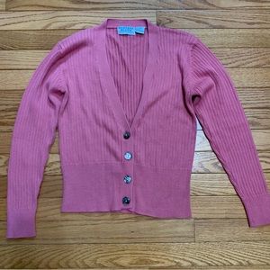90’s Y2K Montana Blues Jean Company Dusty Pink Crop Cardigan Sweater